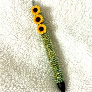 Sunflower rhinestone pen